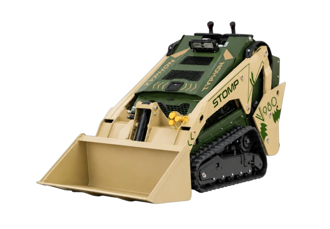 Skid steer loader in action