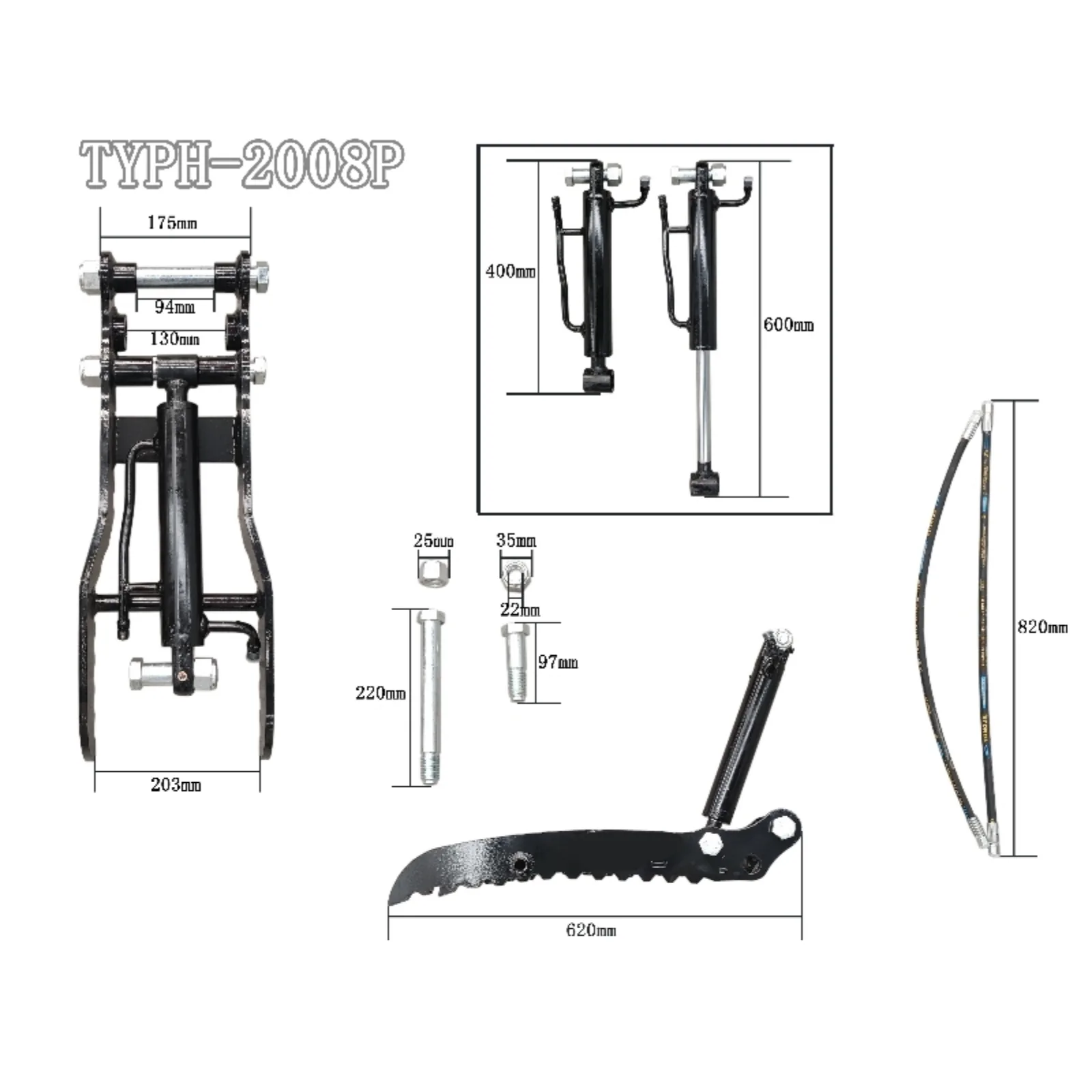 Budget Style Hydraulic Thumb Clip Attachment for Mini Excavators Digger Track Crawler – image 2