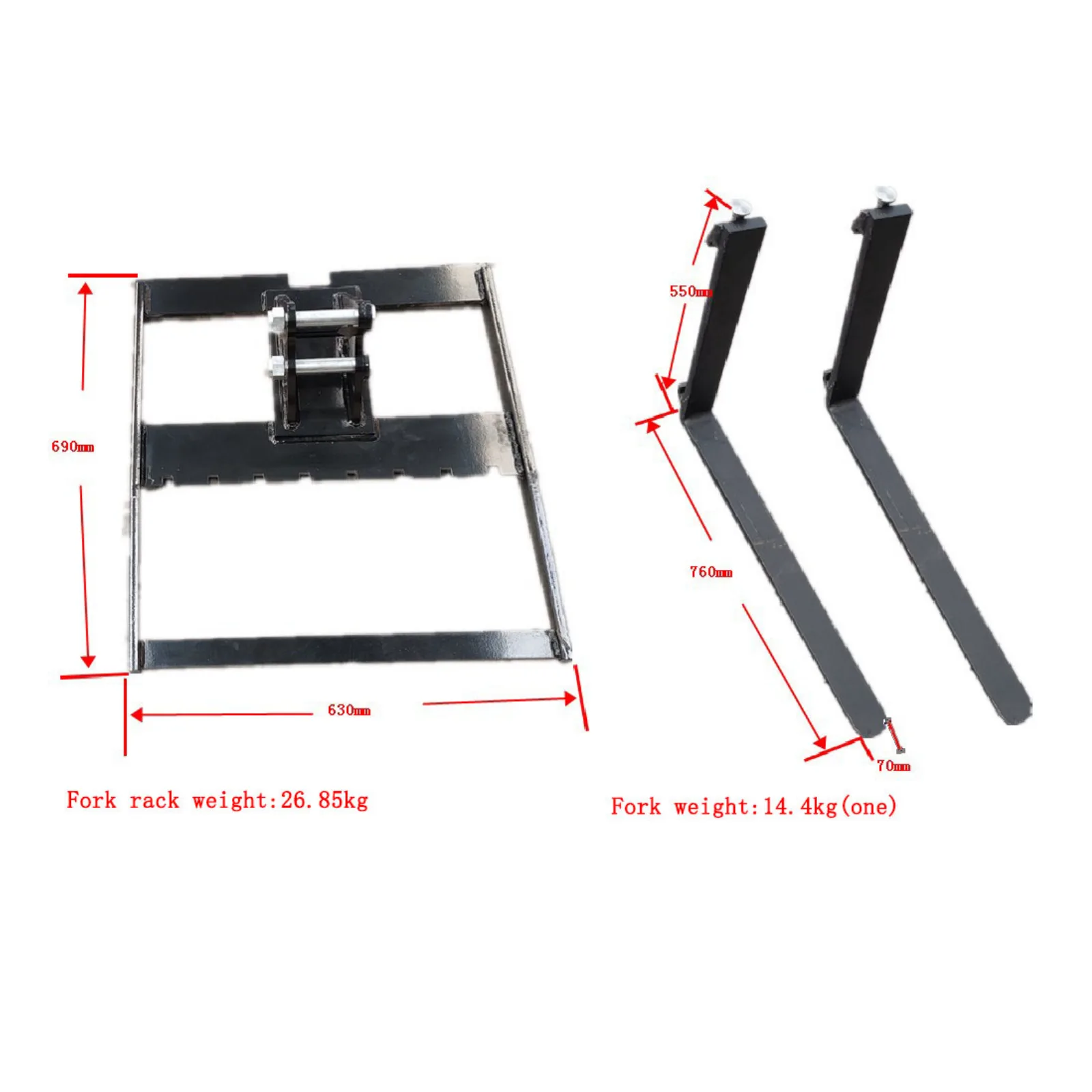 Pallet Fork: Attachment for TYPHON Mini Excavators USA – image 2