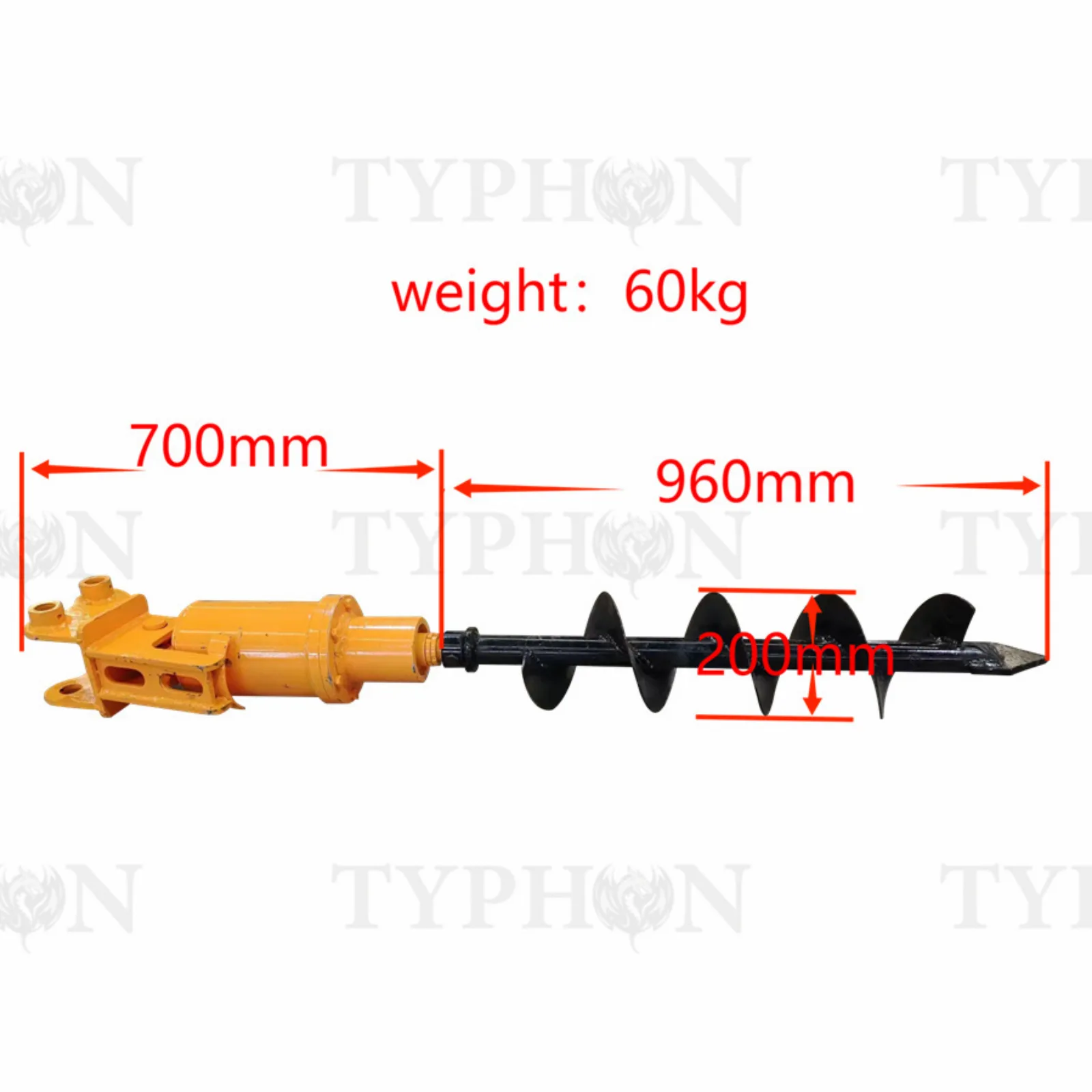 2.5 ton Excavator Attachment Hydraulic Earth Auger Post Hole Digger 8inch Diameter TERROR X2 PRO – image 2