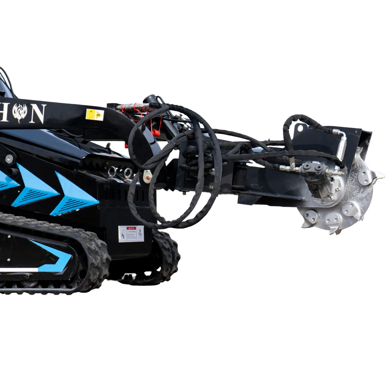Hydraulic Swing Stump Grinder Attachment for TYPHON STOMP X1300 & STOMP 509 Mini Skid Steers – image 2