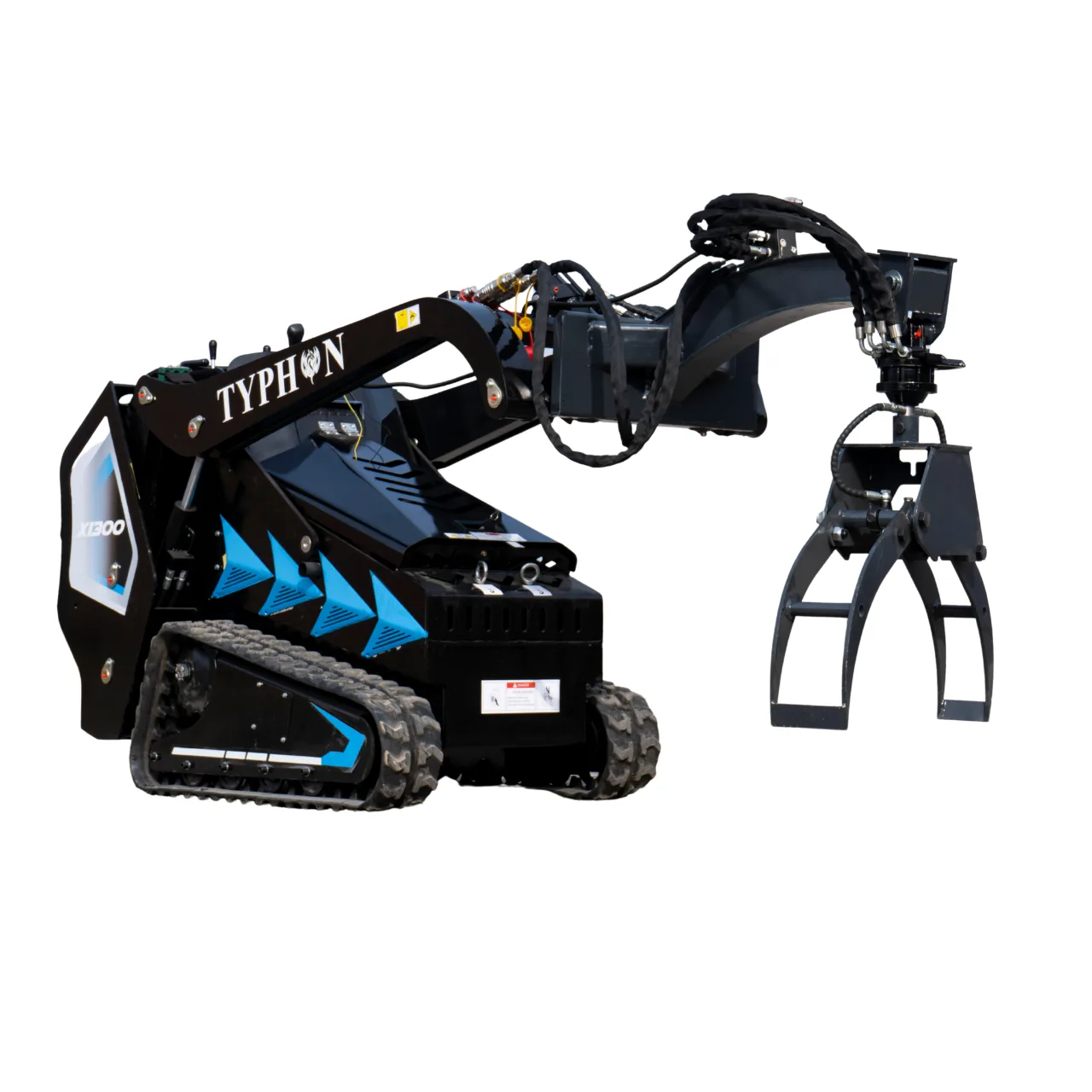 360° Hydraulic Rotary Wood Grabber for TYPHON STOMP X1300 & STOMP 509 Mini Skid Steers – image 2