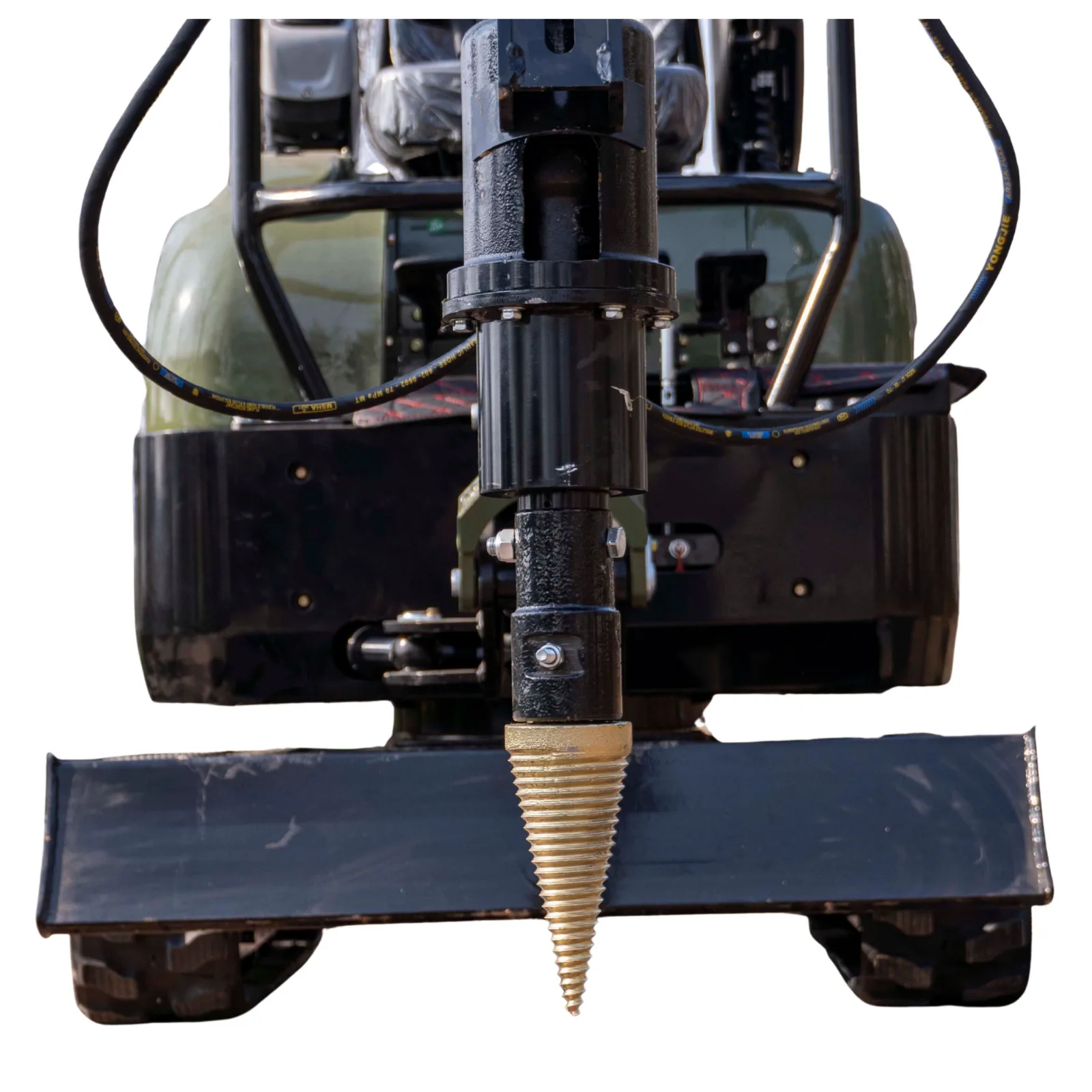 Mini Excavator Hydraulic Wood Splitter Drill Attachment 150mm TYPHON Compatible – image 2