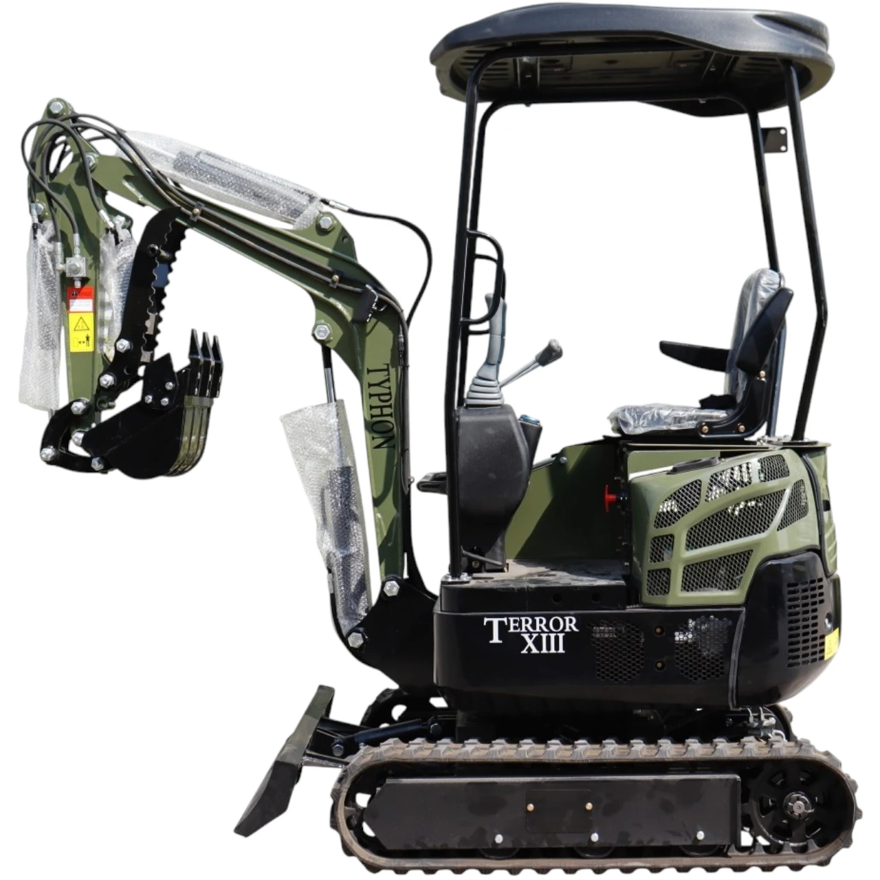 TYPHON TERROR XIII Mini Excavator – 1.3 Ton Trench Digger with Canopy, Hydraulic Thumb Clip, 13.5hp B&S Engine USA – image 3