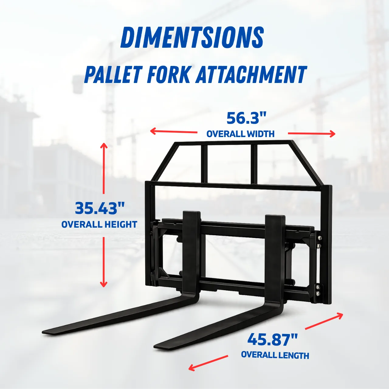 TYPHON Skoop Hydraulic Pallet Fork Attachment for Wheel Loader 43 Inch 11.1 GPM – image 3