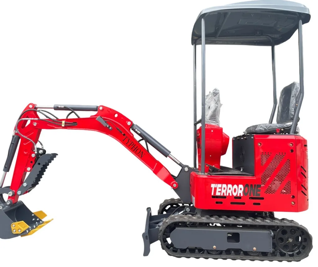 TYPHON TERROR ONE STORM 1 Ton Mini Excavator Trench Digger with Hydraulic Oil Cooler Canopy & Wide Bucket Ideal for Garden, Farm, Park & Road Work Digging, Drilling, Bull-Dozing – image 4