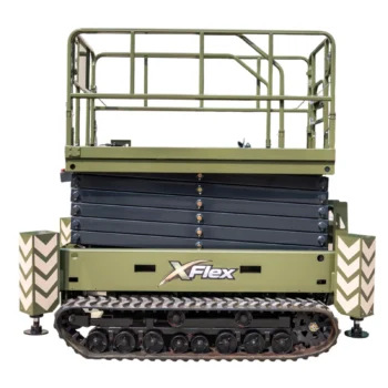 TYPHON xFlex-4068ET Electric Rubber Track Scissor Lift 3.2 Ton with 5.4HP Hydraulic Pump Motor Drive and Hydraulic Lifting Cylinder, 40 ft Max Lifting Height